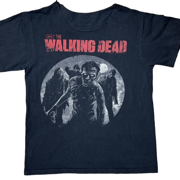 AMC The Walking Dead Zombies Graphic Cut Neck T-Shirt Black Unisex M - Picture 1 of 6